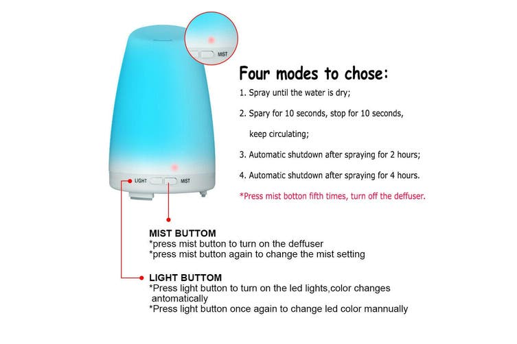 Essential Oil Humidifier Ultrasonic Air Diffuser Aroma Aromatherapy Air Purifier