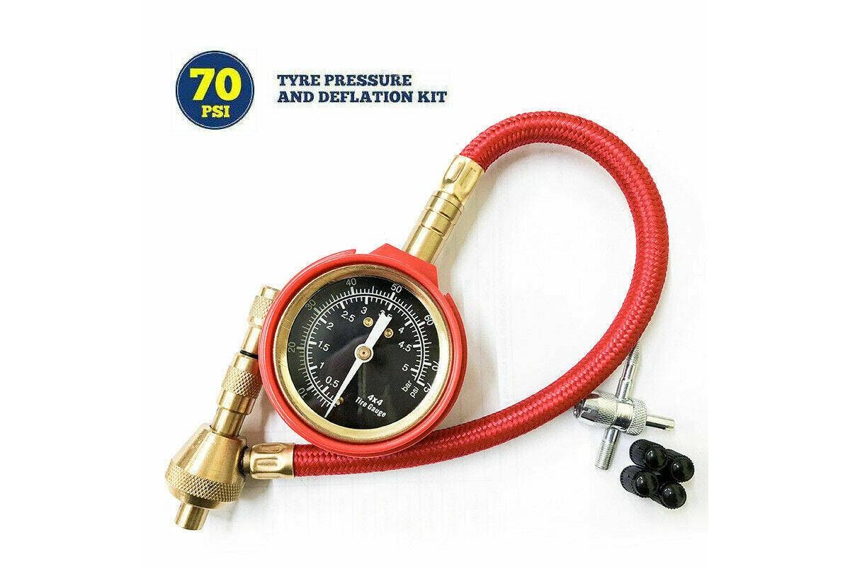 Rapid Tyre/Tire Deflator Air Deflators 4X4 4WD with Pressure Gauge Valve Tool