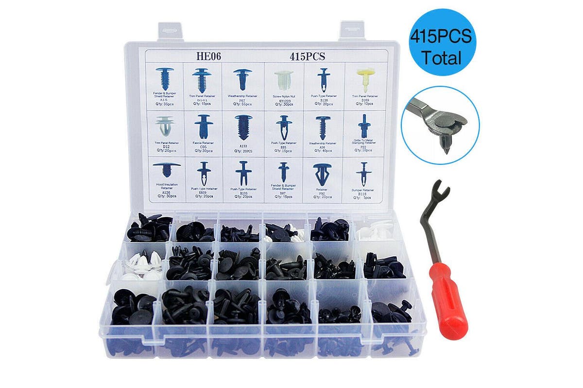 Push Pin Rivet Fasteners Auto Car Body Plastic Trim Panel Moulding Clip 415PCS