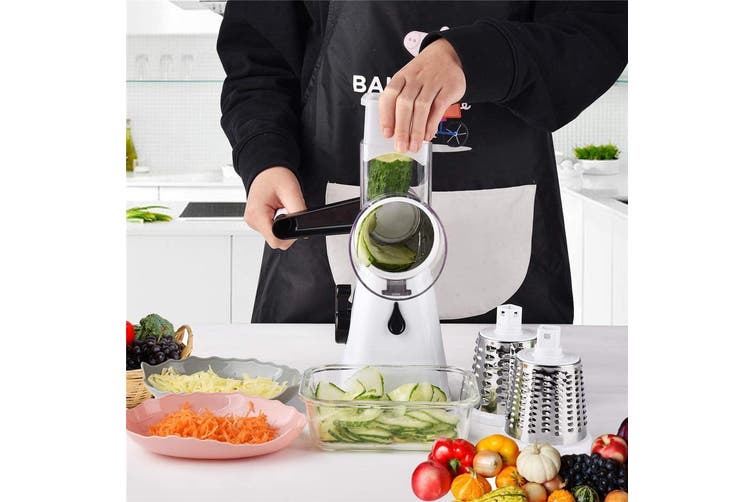 3in1 Multi-function Food Vegetable Manual Rotary Drum Grater Chopper Slicer Tool