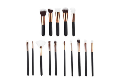 Soft 15Pcs Pro Face Powder Makeup Brushes Set Eyeshader Blending Highlight Tools