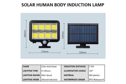 100 Led Solar Sensor Lights Light Motion Detection Security Garden Flood Lamp