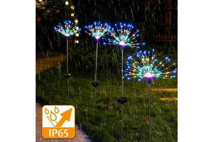 2X Fireworks LED Fairy String Lights Starburst Solar Xmas Garden Night Lamp, White