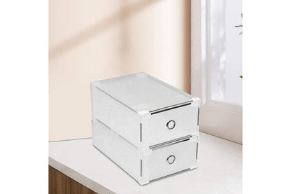 20pcs Stackable Foldable Clear Shoe Storage Cases Drawer Boxes Wardrobe