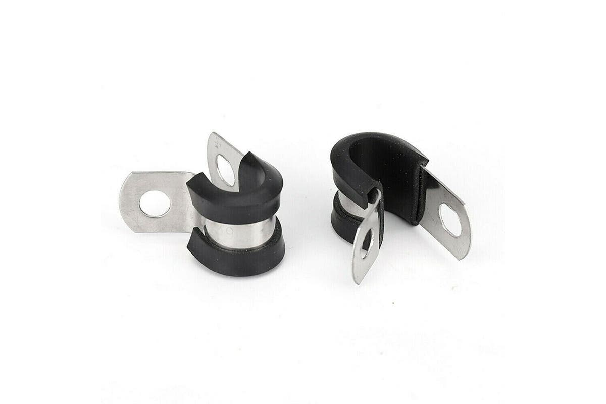 42X EPDM Rubber Lined P Clips Cable Hose Pipe Clamps Holder Air Clip Clamp