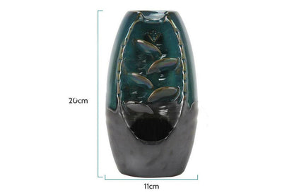 Backflow Ceramic Mountain Waterfall Smoke Incense Burner Cones Holder 60 Cone