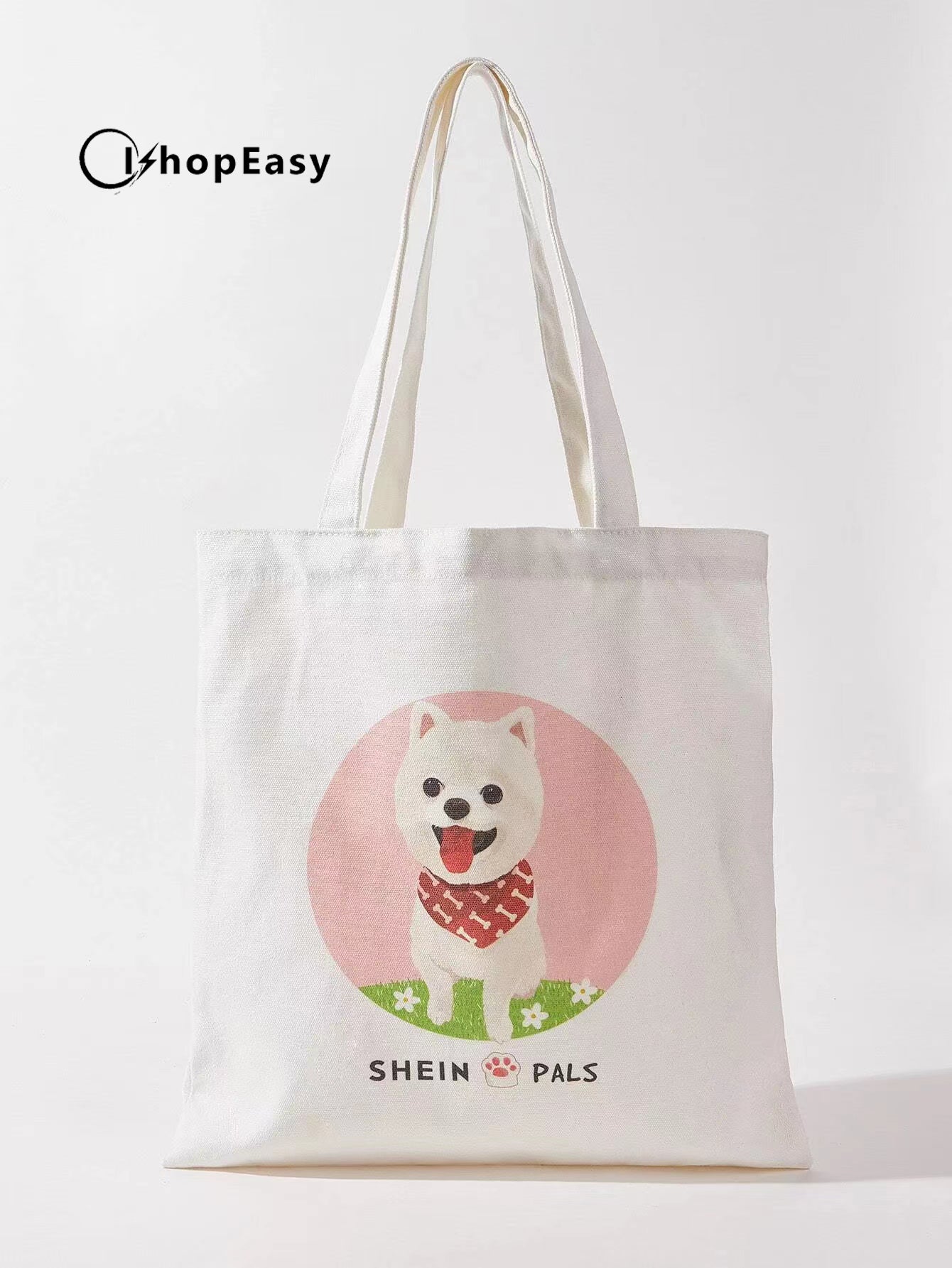 Dog Print Canvas Tote Bag