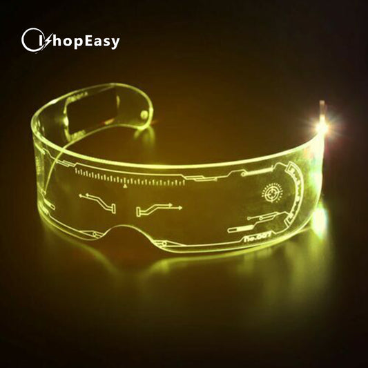 Luminous LED Sunglasses Futuristic Cyber Punk RGB Neon Glow Decorative Glasses