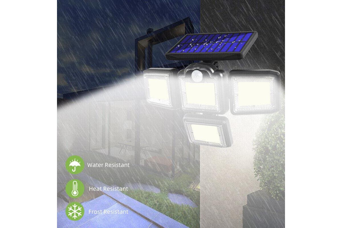 4 Head 192 LED Solar Lights Street Motion Sensor Light Garden Wall Security Lamp, Integrated Type