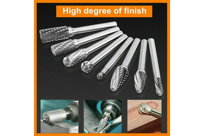 8Pcs 1/4 Inch 6mm Shank Tungsten Carbide Rotary Burr Bur Die Grinder Carving Bits