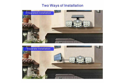 3 Head Solar Motion Sensor Light Outdoor Garden Wall Security Flood Lamp 138 LED (Separate Type)