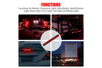 15 LED Tail Lights UTE STOP Brake Indicator Reverse Slim Strip RV Trailer Light