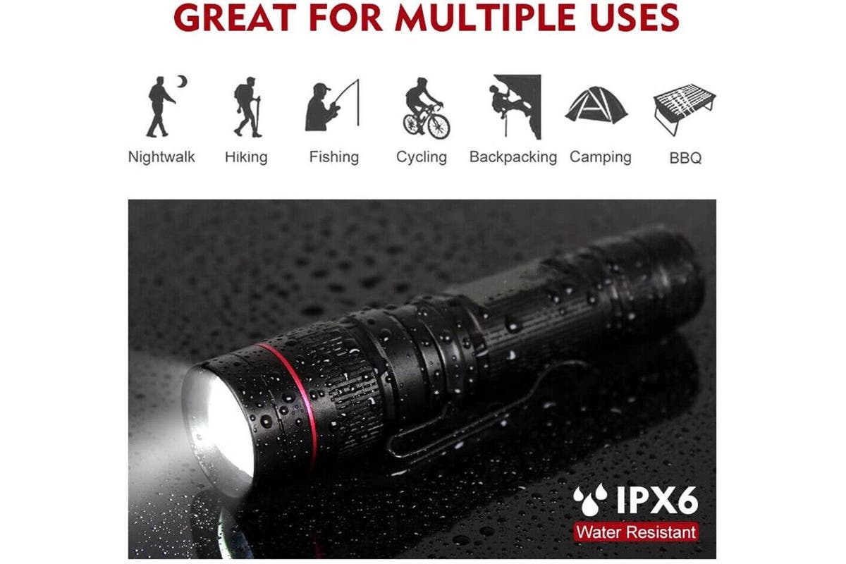 Super Bright Zoomable Torch Led Flashlight USB Rechargeable Tactical light