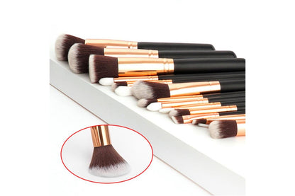 Soft 15Pcs Pro Face Powder Makeup Brushes Set Eyeshader Blending Highlight Tools