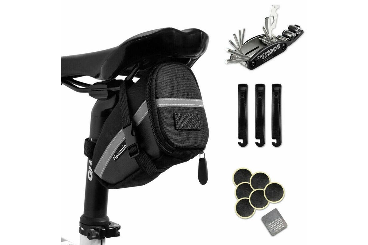 16PCS Bike Repair Multi Tool Mountain Bicycle Puncture Saddle Bag Tyre Patches