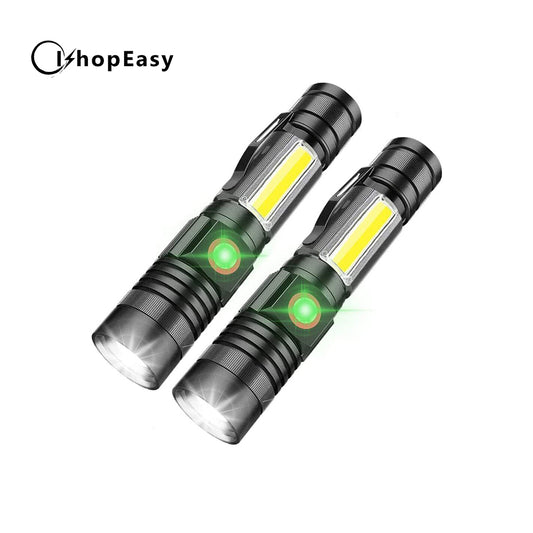 2x Super Bright Tactical Flashlight Rechargeable COB Torch Light Magnetic Light