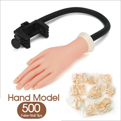 Flexible Nail Art Practice Training Model Trainer Hand Refit Replace Tip