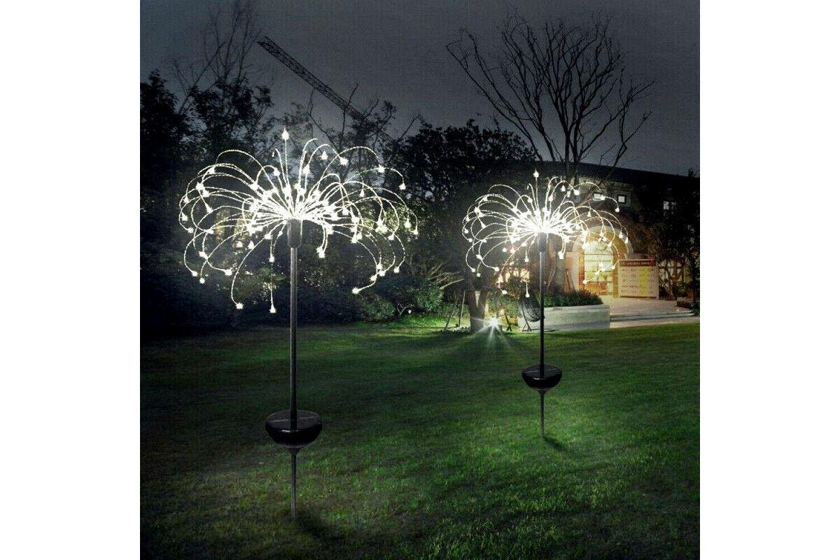 2X Fireworks LED Fairy String Lights Starburst Solar Xmas Garden Night Lamp, White