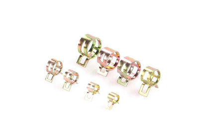 100pcs Steel Spring Clip Hose Clamps 6-22mm Adjustable Range Worm Gear Stainless