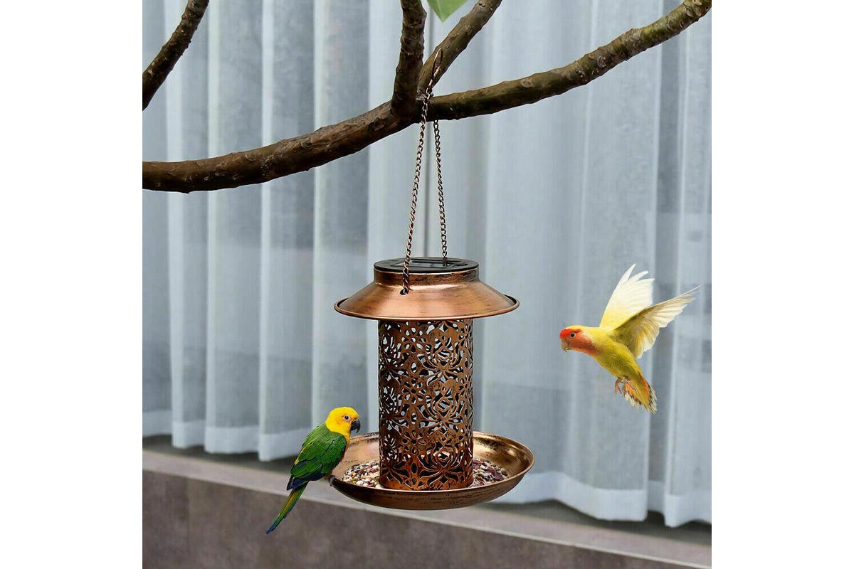 Solar Powered Bird Feeder Light Hanging Outdoor Solar Lamp Solar Garden Light