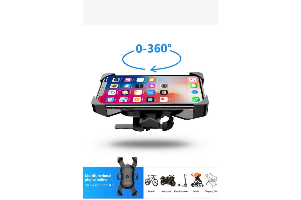 Bike Phone Holder Handlebar Mount 360? Rotation for Motorcycle Bicycle MTB Pram