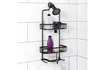 Steel Hanging Rack 3 Tier Bathroom Shower Caddy Black Shampoo Storage Shelf