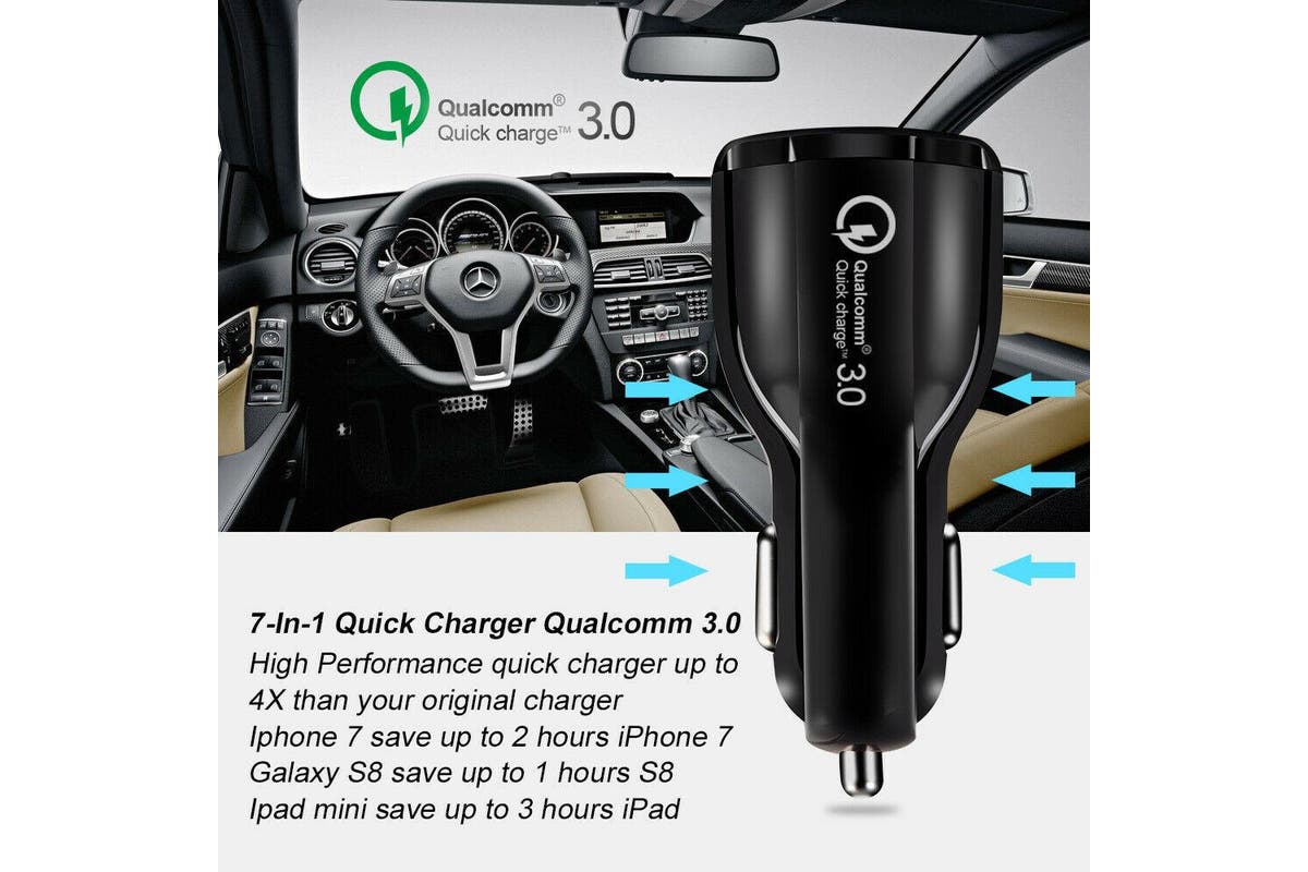 12V Car Lighter Socket Dual QC3.0 USB Ports Fast Charger Power Adapter