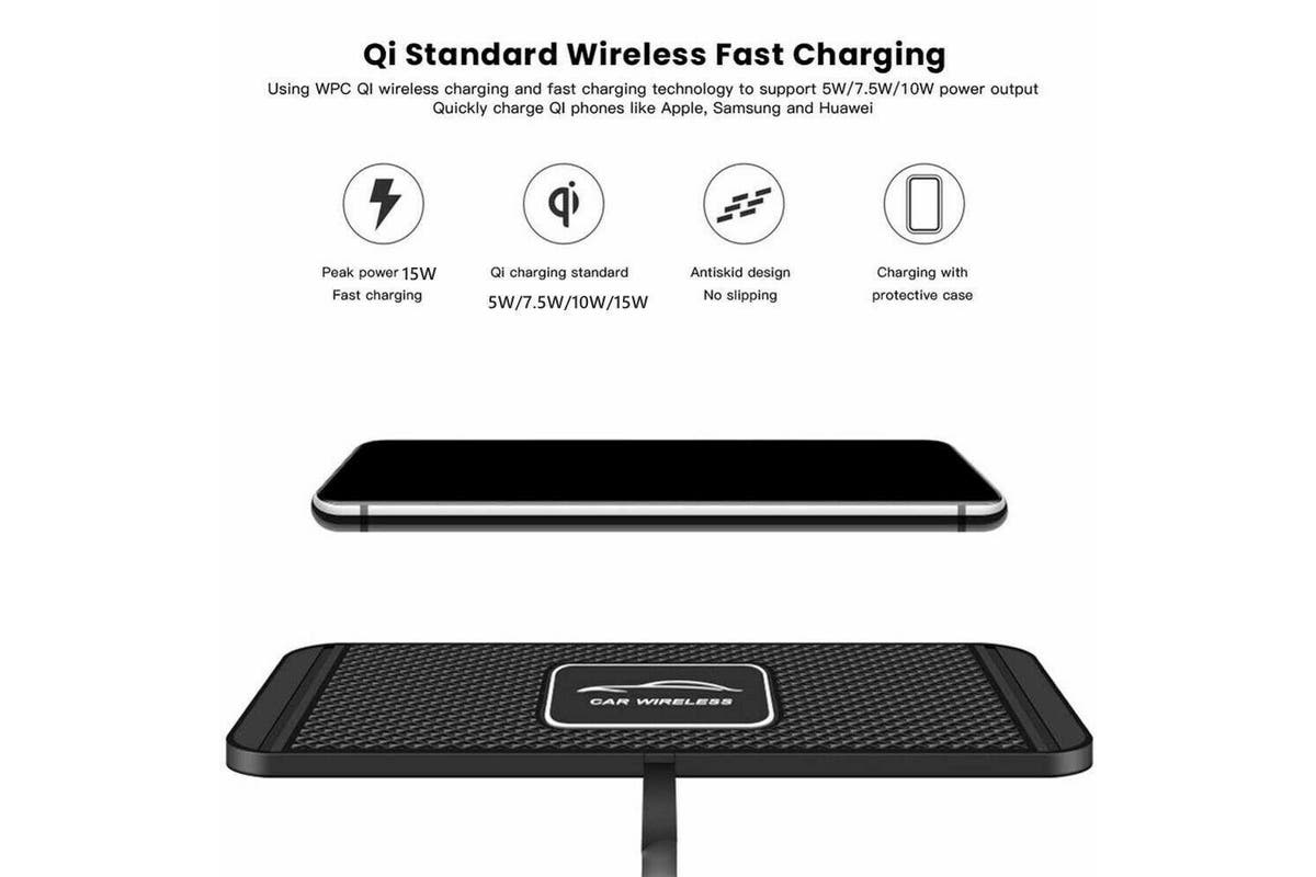 Car QI Wireless Fast Charging Charger Mat Non-Slip Pad Holder For mobiles