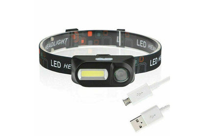 Waterproof Head Torch Headlight LED USB Rechargeable Headlamp