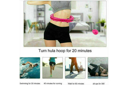 24 Knots Smart Hula Hoop Fitness Sports Detachable Loose Weight Hoola Hoops Pink