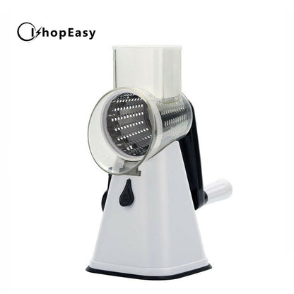 3in1 Multi-function Food Vegetable Manual Rotary Drum Grater Chopper Slicer Tool