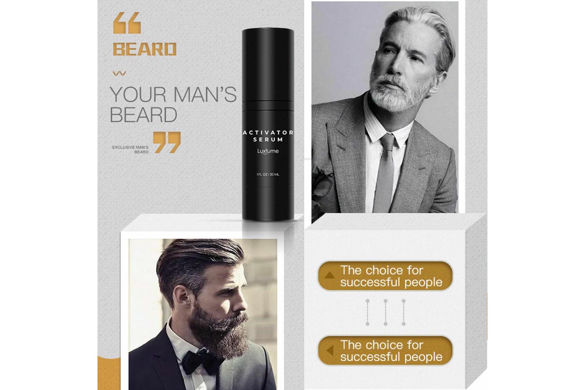 Beard Growth Kit Facial Activator Styling Serum Oil Set With Roller Comb 4PCS per Set