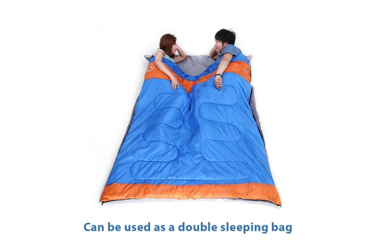 Double Outdoor Camping Sleeping Bag Hiking Thermal Winter 220x150cm