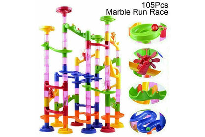 105Pcs Marble Run Race Construction Maze Ball Track DIY Building Block Kids Toy