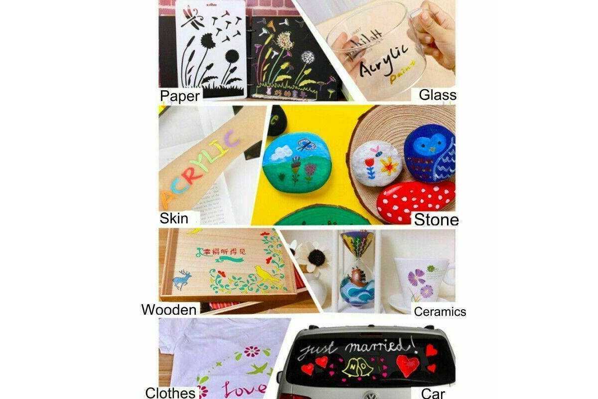 24 Colours Acrylic Paint Pens For Rock Painting Stone Ceramic Glass Rock Markers