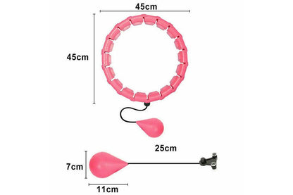 24 Knots Smart Hula Hoop Fitness Sports Detachable Loose Weight Hoola Hoops Pink