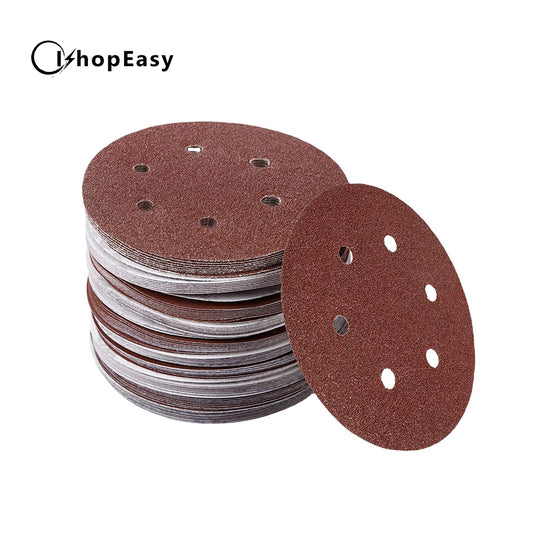 210PCS 6" Sanding Discs 60 80 100 150 180 120 240 Mixed Grit Orbital Sander Pads