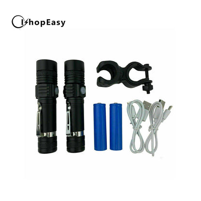 2X 60000lm CREE Q3-WC T6 LED Flashlight Torch USB Rechargeable Bike Mount