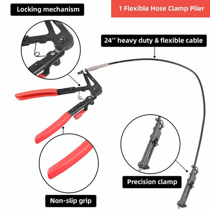 Ishopeasy 9pc Hose Clamp Clip Plier Kit Set Swivel Jaw Flat Angled BandAutomotive Tool Kit