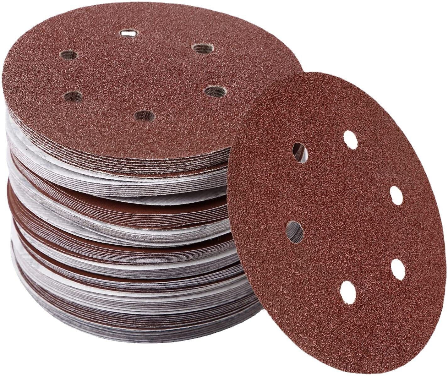 210PCS 6" Sanding Discs 60 80 100 150 180 120 240 Mixed Grit Orbital Sander Pads