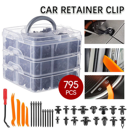 795x Car Body Trim Clips Retainer Bumper Auto Panel Push Plastic Fastener Kit