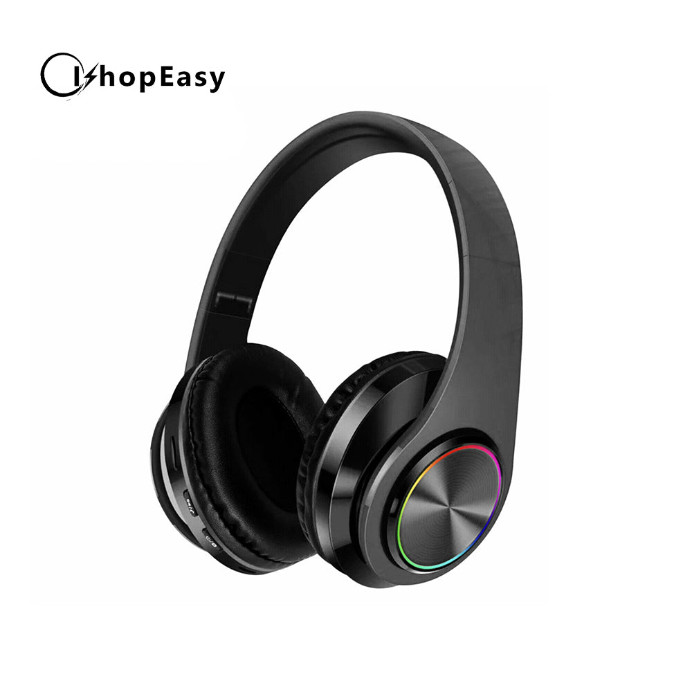 Bluetooth 5.0 Wireless Stereo Headphones Earphones For iPad Phone IOS Android, Black