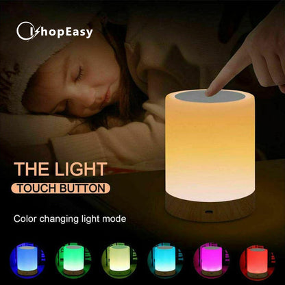 7 Color RGB Touch Night Light LED Lamp Mood Dimmable Bedside USB Rechargeable