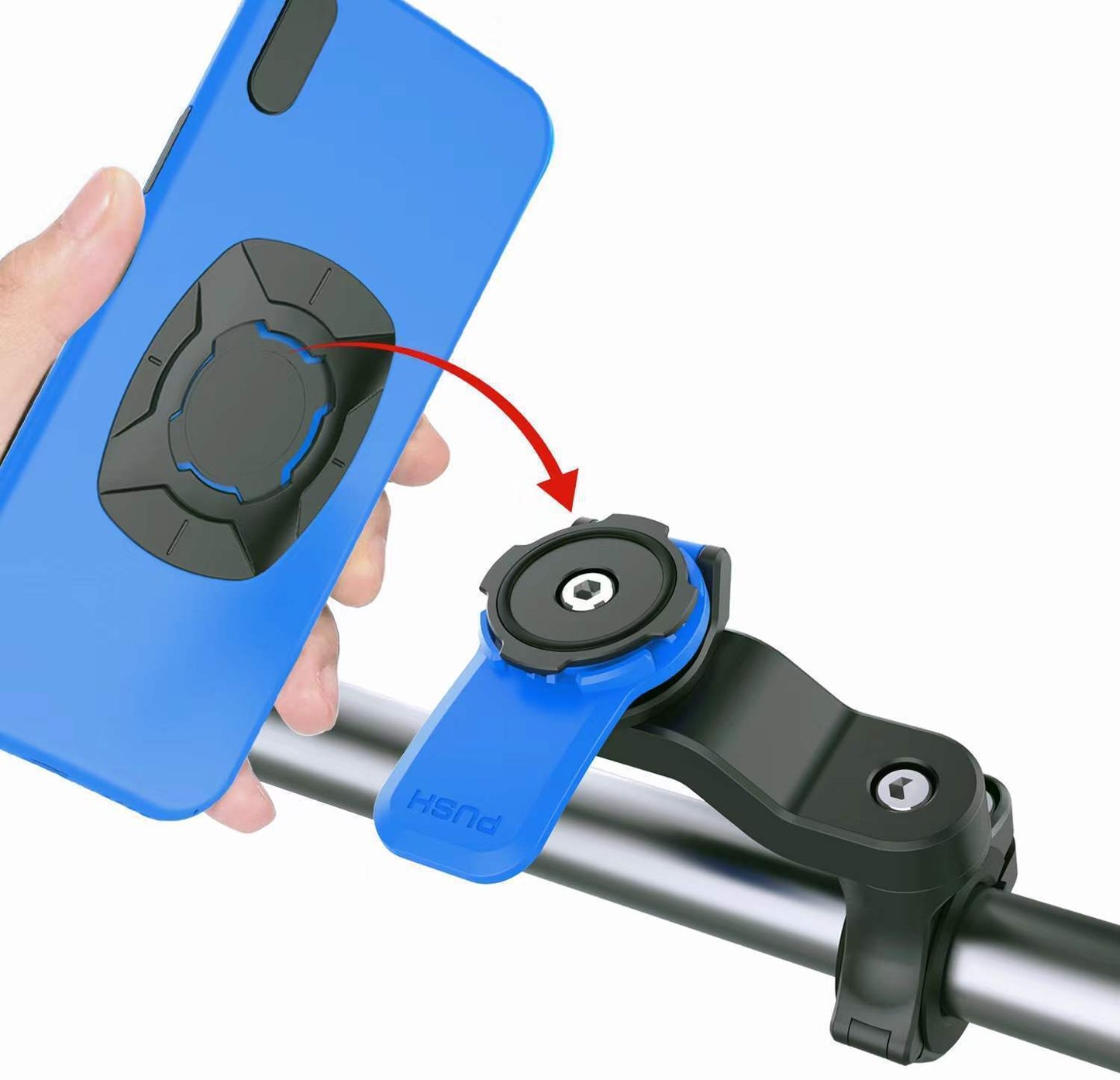 Lock Bicycle Bike Phone Front Holder Twist Mount Bicycle Motorcycle Cycling Blue