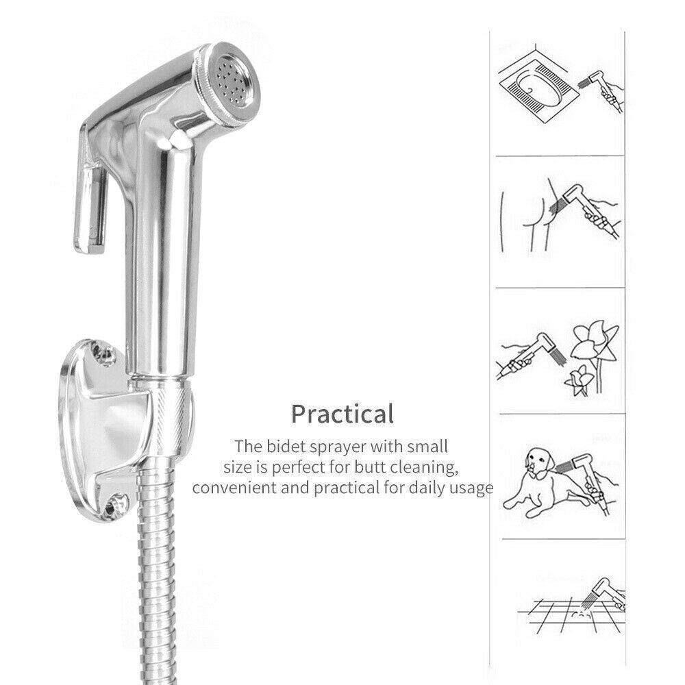 Stainless Steel Handheld Douche Bidet Toilet Spray Shower Shattaf Spray Head and Hose