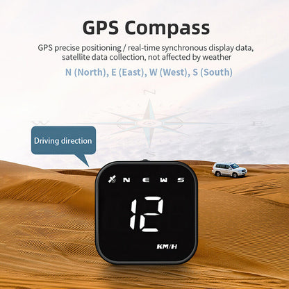 Ishopeasy Universal Digital GPS Speedometer Car HUD Head Up Display MPH/KM Overspeed Alarm