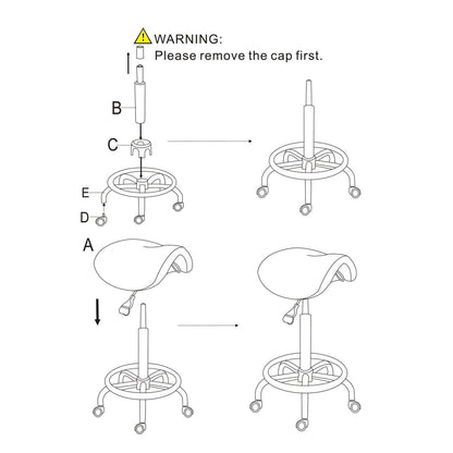 Saddle Salon Stool Bar Swivel Chair Massage Barber Hairdressing Hydraulic Lift