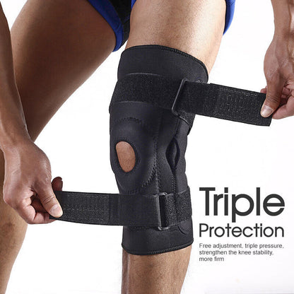 Hinged Knee Brace Adjustable Open Patella Support Swollen Tendon Ligament ACL L