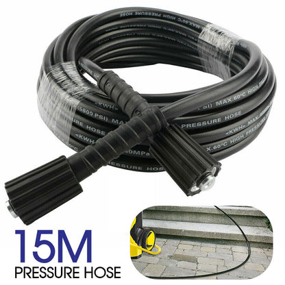 Ishopeasy 15M High Pressure Washer Hose 14mm Connect Water Cleaner Clean Replacement Pipe