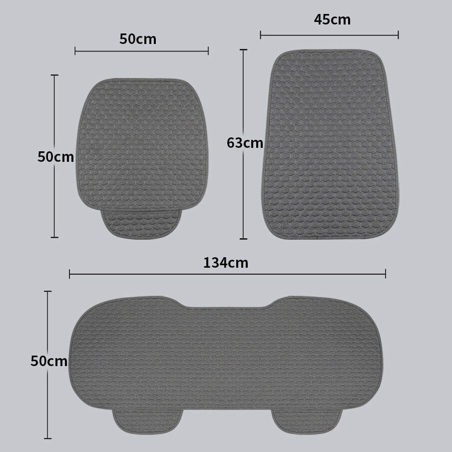 Universal Cotton Linen Car Seat Cushion Front Rear Seat Lined Pad Preotect Cover